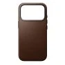 Nomad Traditionelle Leder Hülle iPhone 17 Pro Braun sticky