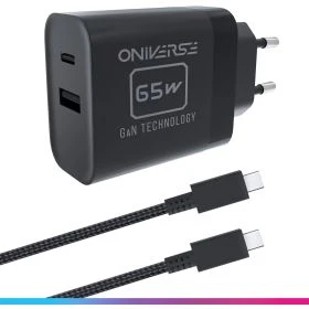 Oniverse AC Adapter Kabel 65W USB C Switch 2 Schwarz (1.5 Meter)