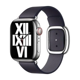 Apple Leather Band Modern Buckle Apple Watch 38mm / 40mm / 41mm / 42mm - Ink - Größe S