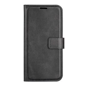 Casecentive Leder Wallet Hülle mit Verschluss iPhone 15 Pro Max schwarz