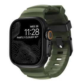Nomad Rocky Point Band Apple Watch 42mm / 44mm / 45mm / 49mm Forest Connector Black