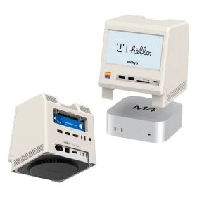 Wokyis Retro-Dockingstation mit 10 Gbit/s SSD-NVMe-Gehäuse und 5-Zoll-Display