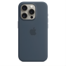 Apple Silicone MagSafe Case iPhone 15 Pro Storm Blue sticky