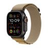 Apple Alpine Loop Apple Watch 44mm / 45mm / 46mm / 49mm Tan/Schwarz Small sticky
