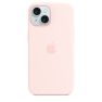 Apple Silicone MagSafe Hülle iPhone 15 Pro Pink sticky