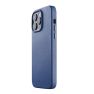 Mujjo Leather Case mit MagSafe iPhone 14 Pro Max blue sticky