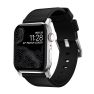 Nomad Active Leather Band Pro Schwarz Connectr Silber 42/44/45mm sticky