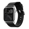 Nomad modernes Lederband Apple Watch 42mm / 44mm / 45mm / 49mm schwarz / silber sticky