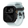 Nomad Rocky Point Armband Apple Watch Ultra 46mm / 49mm Icy Blue Glow Connector Schwarz sticky