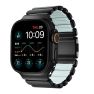 Nomad Stratos Titanium Apple Watch Armband 44mm / 45mm / 46mm / 49mm Black / Icy Blue Glow sticky