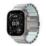 Nomad Stratos Titanium Apple Watch Armband 44mm / 45mm / 46mm / 49mm Natural / Icy Blue Glow sticky