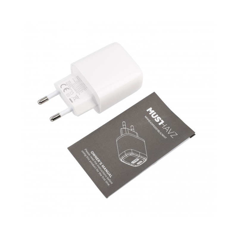 Musthavz Power Delivery Ladegerät 20 Watt mit USB-A und USB-C Anschluss weiß