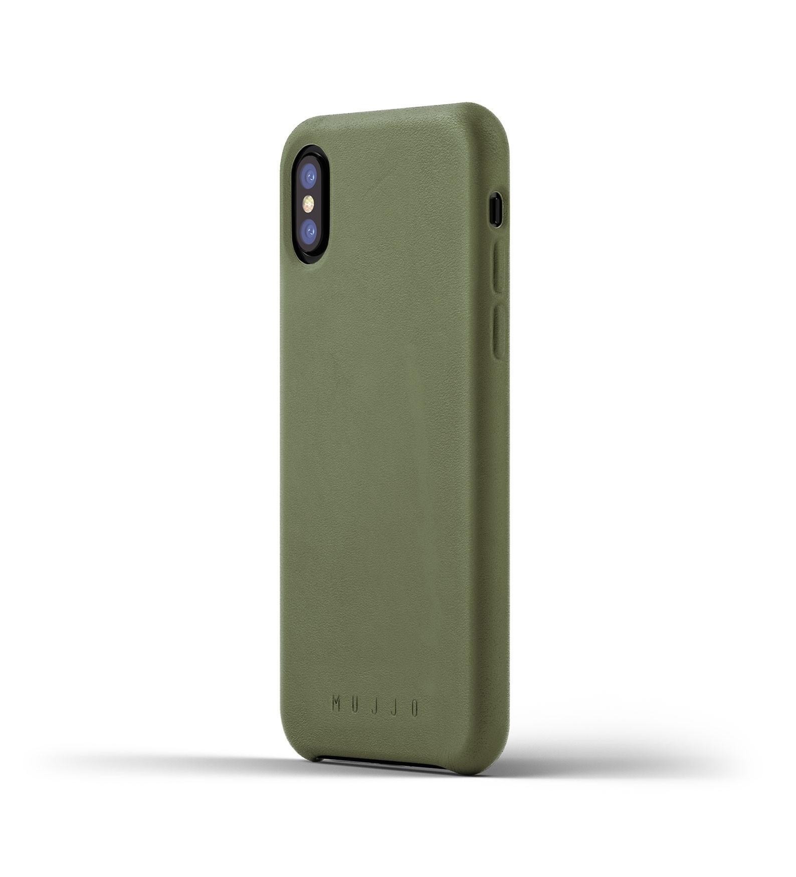 Mujjo Leather Case iPhone X grün