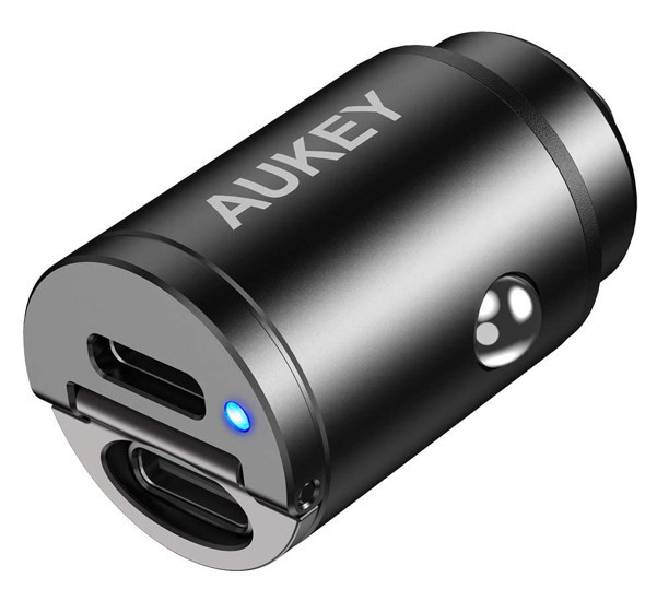 Aukey 2 Port PD USB-C KFZ Ladegerät 30W 