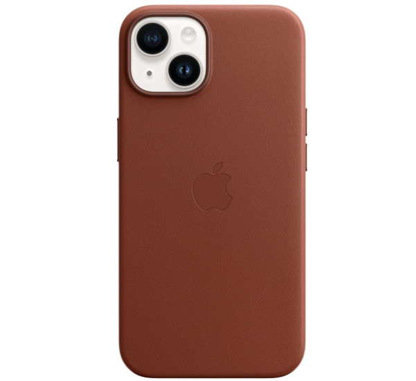 Apple Leather Case iPhone 14 Plus Umber
