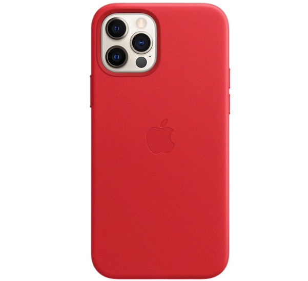 Apple Leather MagSafe Case iPhone 12 / 12 Pro rot
