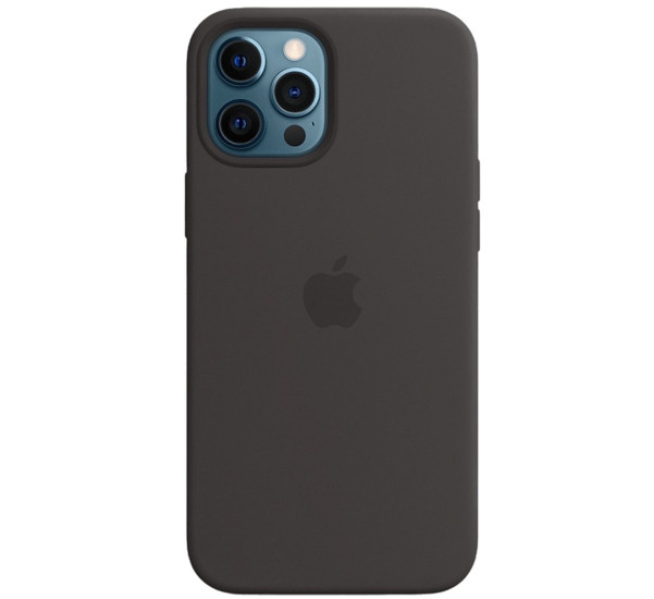 Apple Silikon MagSafe Hülle iPhone 12 Pro Max schwarz