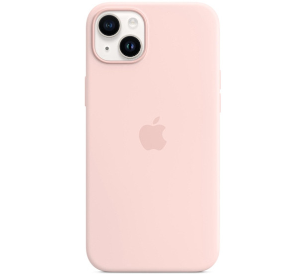 Apple Silikon MagSafe Hülle iPhone 14 Plus Chalk Pink