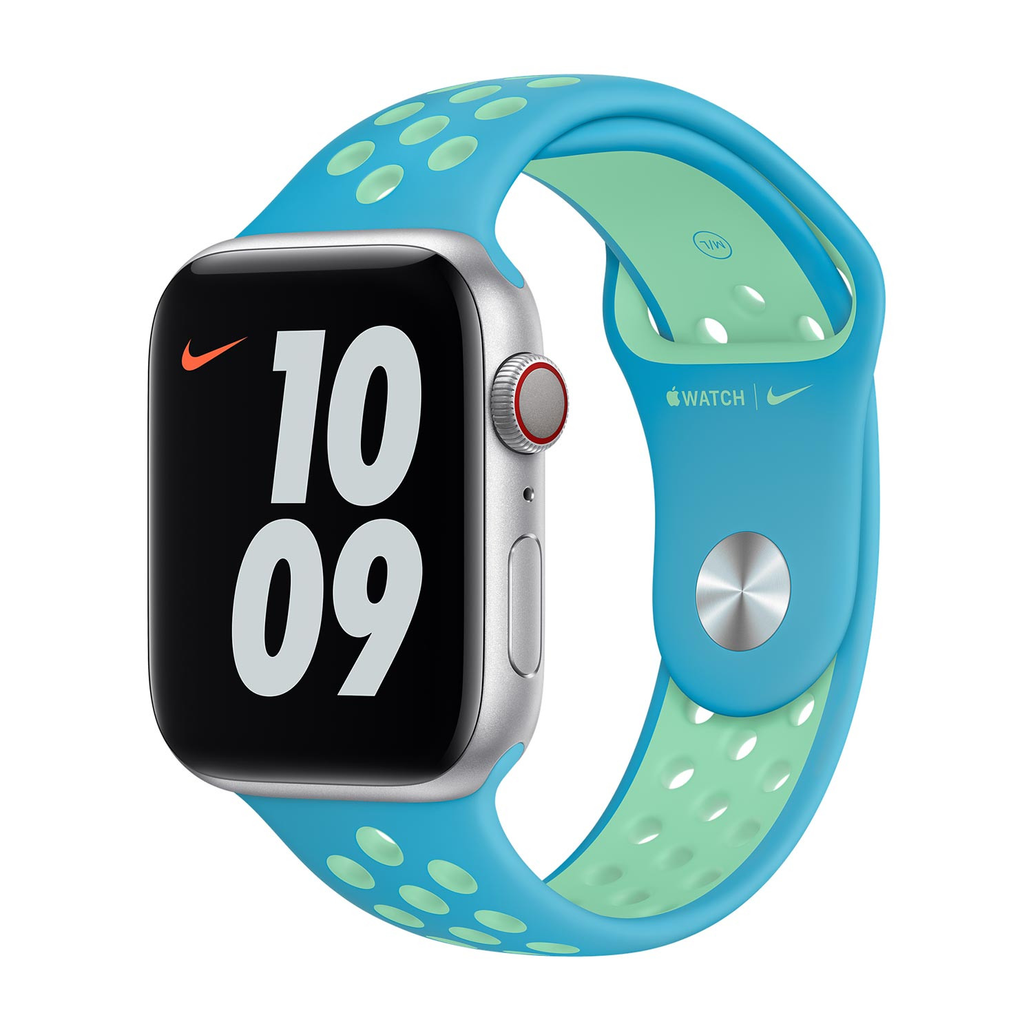 Apple Nike Sportband Apple Watch 42mm / 44mm / 45mm / 49mm Chlorblau / Grün Glow