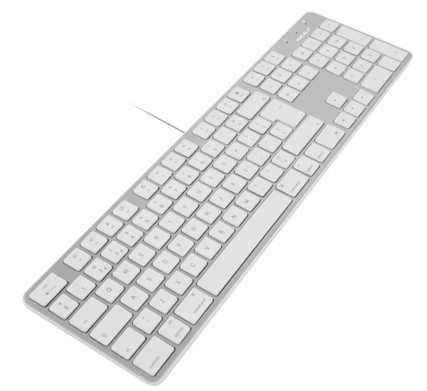 Macally Slim USB Tastatur UK QWERTY weiß / aluminium 