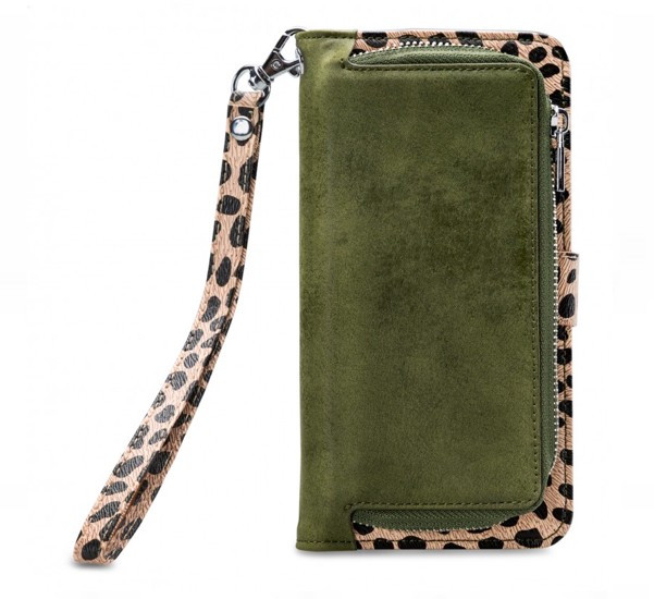 Mobilize 2in1 Gelly Wallet Zipper Case iPhone XR Olive / Leopard 