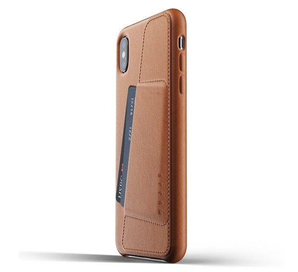 Mujjo Leather Wallet Case iPhone XS Max braun