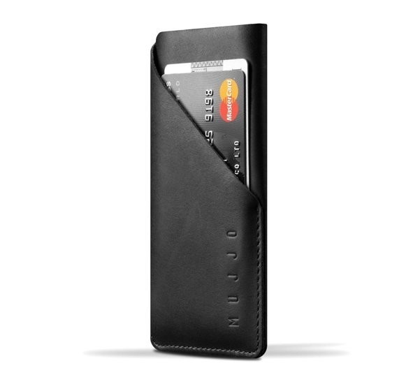 Mujjo Wallet Sleeve Slim Fit Leder iPhone X / XS schwarz