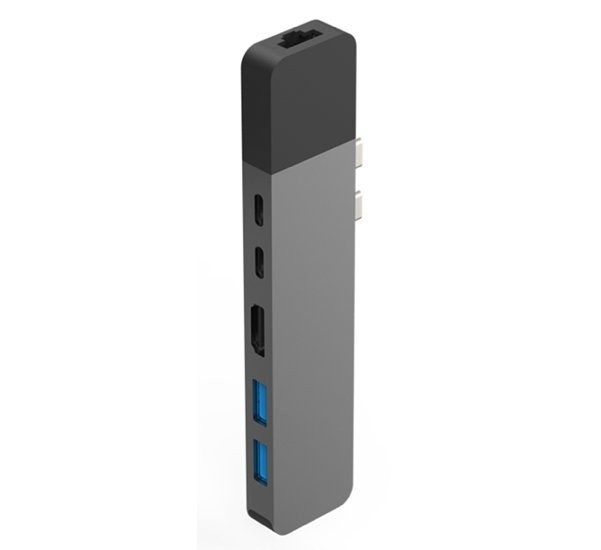 Hyper Net hub USB-C Macbook pro dunkelgrau