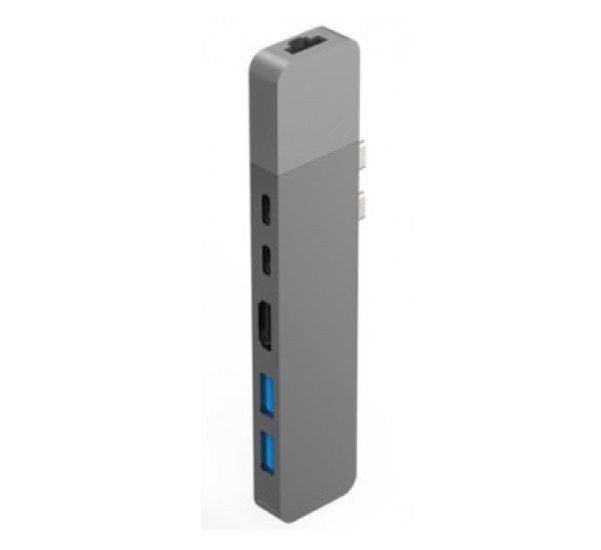 Hyper Net hub USB-C Macbook pro silber