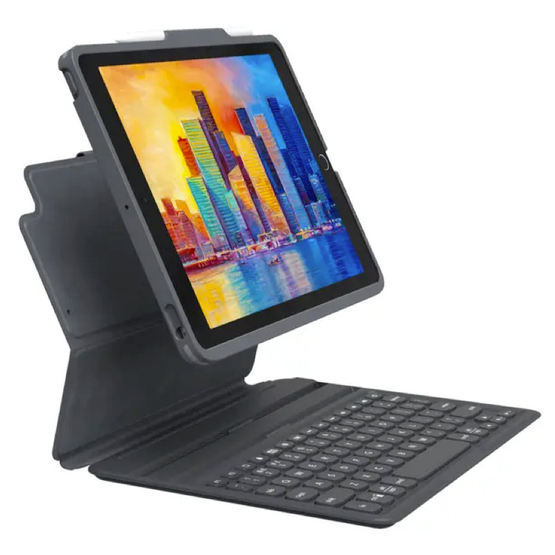 ZAGG Pro Keys Wireless Keyboard Bookcase iPad 10.2 Zoll (2019 / 2020 / 2021) grau