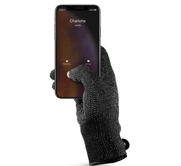 Mujjo Touchscreen-Handschuhe Double-Layered (S) schwarz