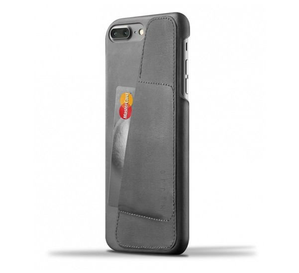 Mujjo Leather Wallet Case iPhone 7 / 8 Plus grau