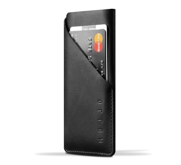 Mujjo Wallet Sleeve Slim Fit Leder iPhone 7 / 8 / SE 2020 schwarz