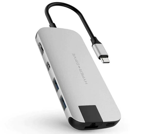 Hyper HyperDrive Slim 8-in-1 USB-C Hub silber
