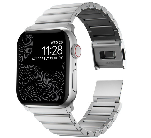 Nomad Aluminum Strap Apple Watch 42/44/45/49mm Silber