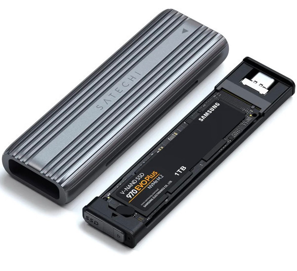Satechi USB-C NVME and SATA SSD Enclosure Festplattengehäuse grau
