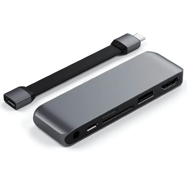 Satechi Aluminium USB-C Mobile Pro Hub SD grau