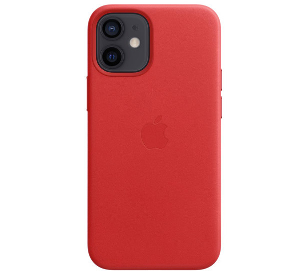 Apple Leather Case iPhone 12 Mini rot 
