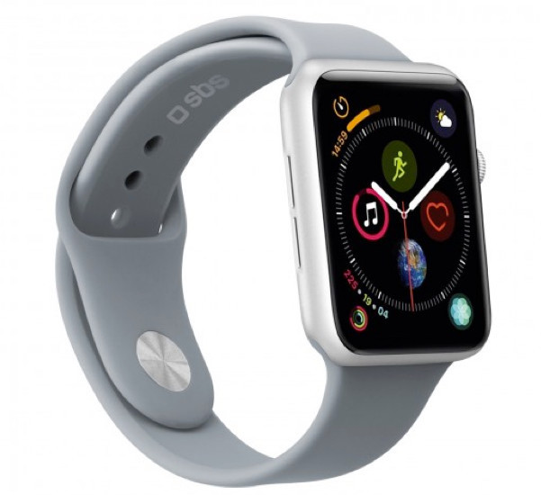 SBS Silikon Strap Apple Watch small/medium 42mm / 44mm / 45mm / 49mm grau