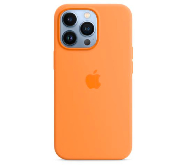 Apple Silikon MagSafe Hülle iPhone 13 Pro Max Marigold