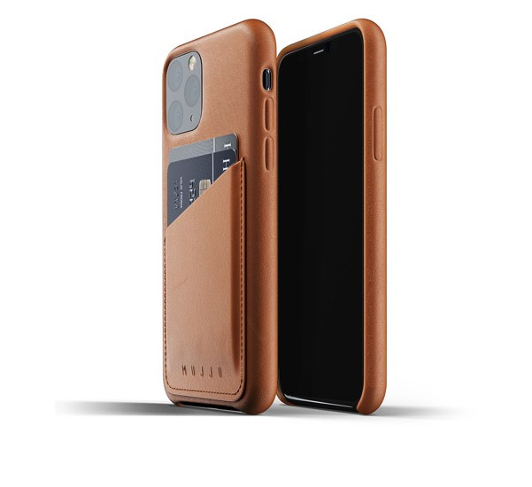 Mujjo Leather Wallet Case iPhone 11 Pro Braun