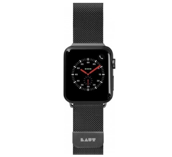 LAUT Apple Watch 42mm / 44mm / 45mm / 49mm Edelstahl Armband schwarz