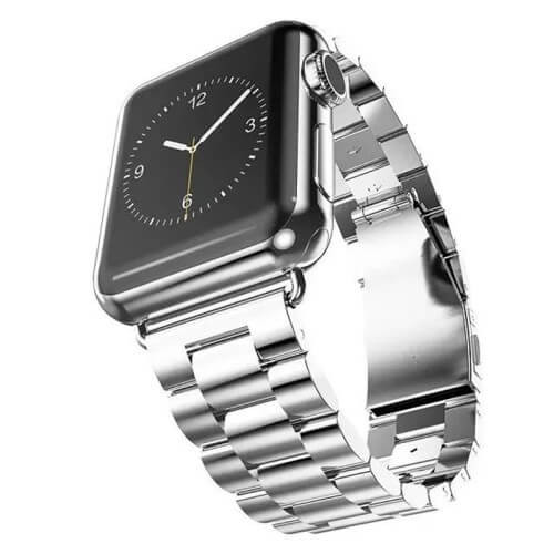 Casecentive Edelstahlarmband massiv Apple Watch 38 / 40 mm Silber