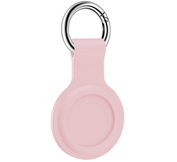 Casecentive Silikon Schlüsselanhänger mit Ring AirTag Case rosa