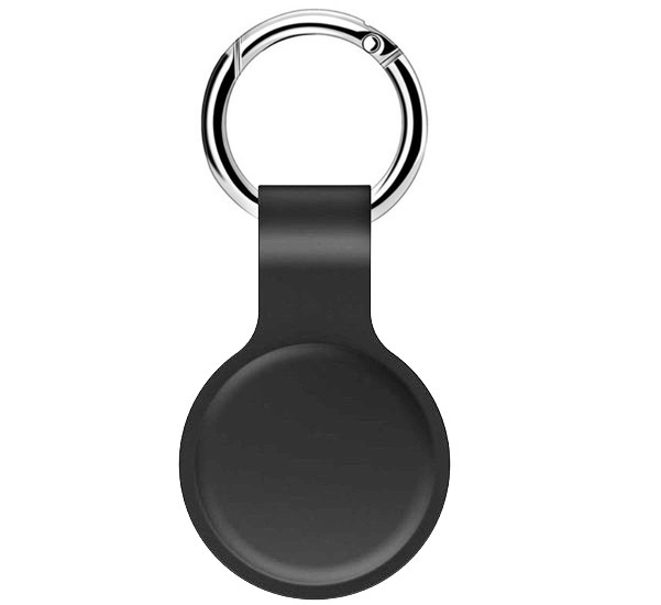 Casecentive Silikon Schlüsselanhänger mit Ring AirTag Case schwarz
