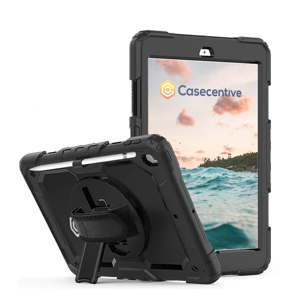 Casecentive Handstrap Pro Hardcase mit Handgriff iPad 10.2 schwarz