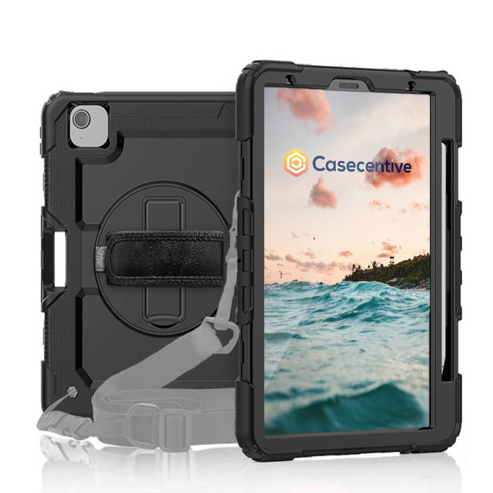 Casecentive Handstrap Pro Hardcase iPad Air 10.9 2020 / 2022 schwarz