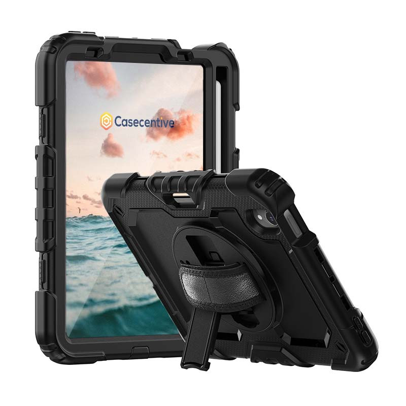 Casecentive Handstrap Pro Hardcase mit Griff iPad Mini 6 2021 schwarz