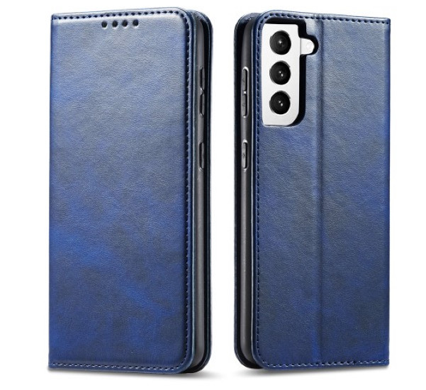 Casecentive Leder Wallet case Luxus Samsung Galaxy S21 blau