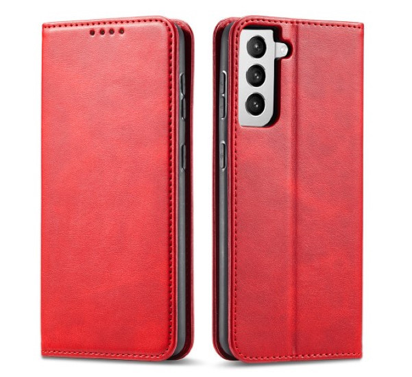 Casecentive Leder Wallet case Luxus Samsung Galaxy S21 rot